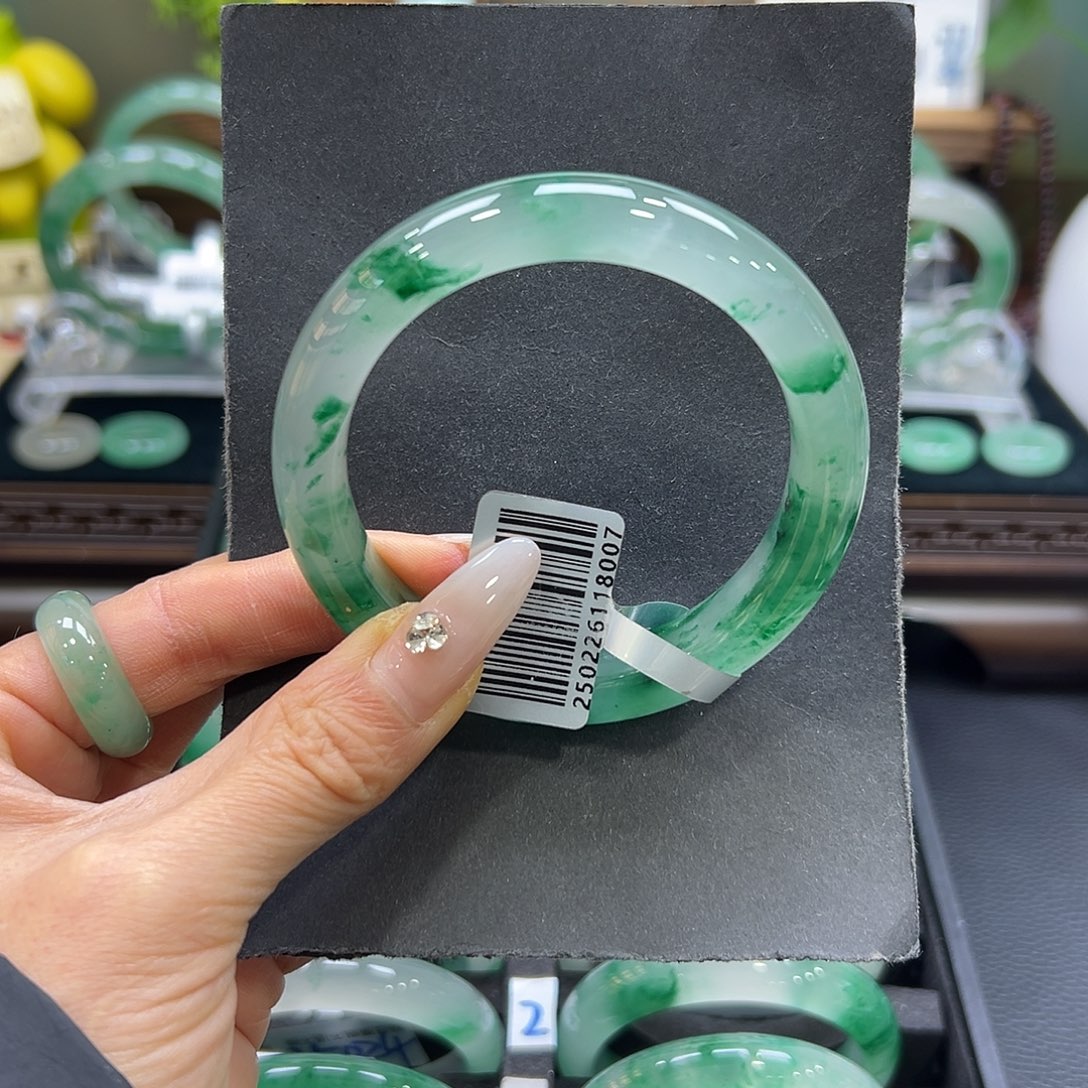 石英质玉（非洲翠）未镶嵌手镯58-59