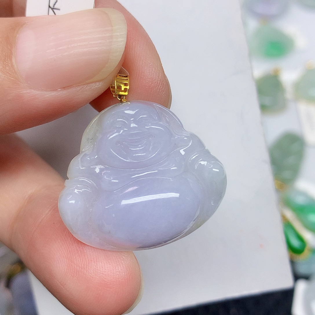 翡翠18K金镶嵌颈饰346789