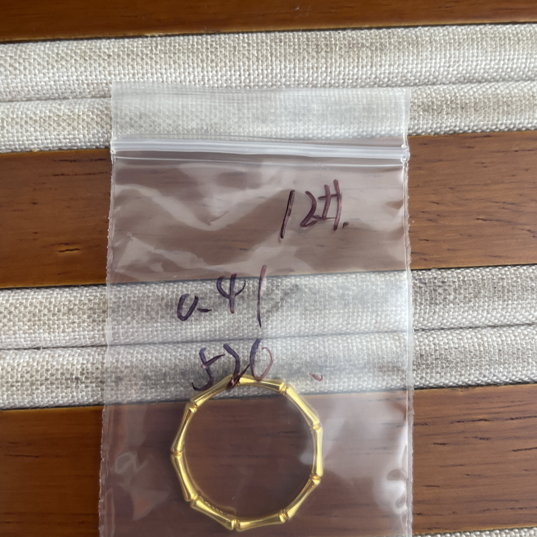 克重0.41 12号 竹节戒指 足金999