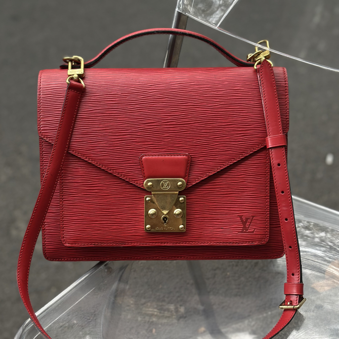 95新 LouisVuitton/路易威登 水波纹蒙梭斜挎包