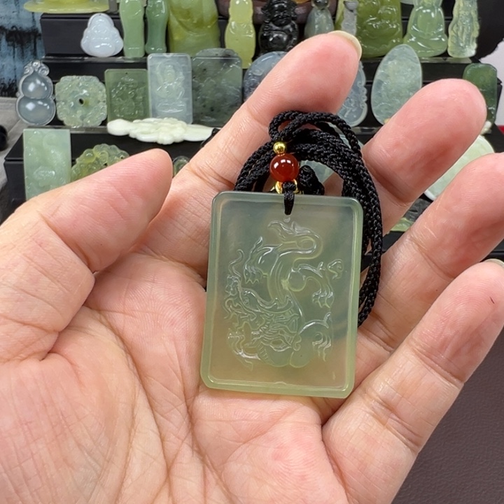 道***堂蛇纹石玉未镶嵌吊坠(赠链)