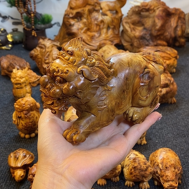 天***院柏木貔貅摆件摆件摆件