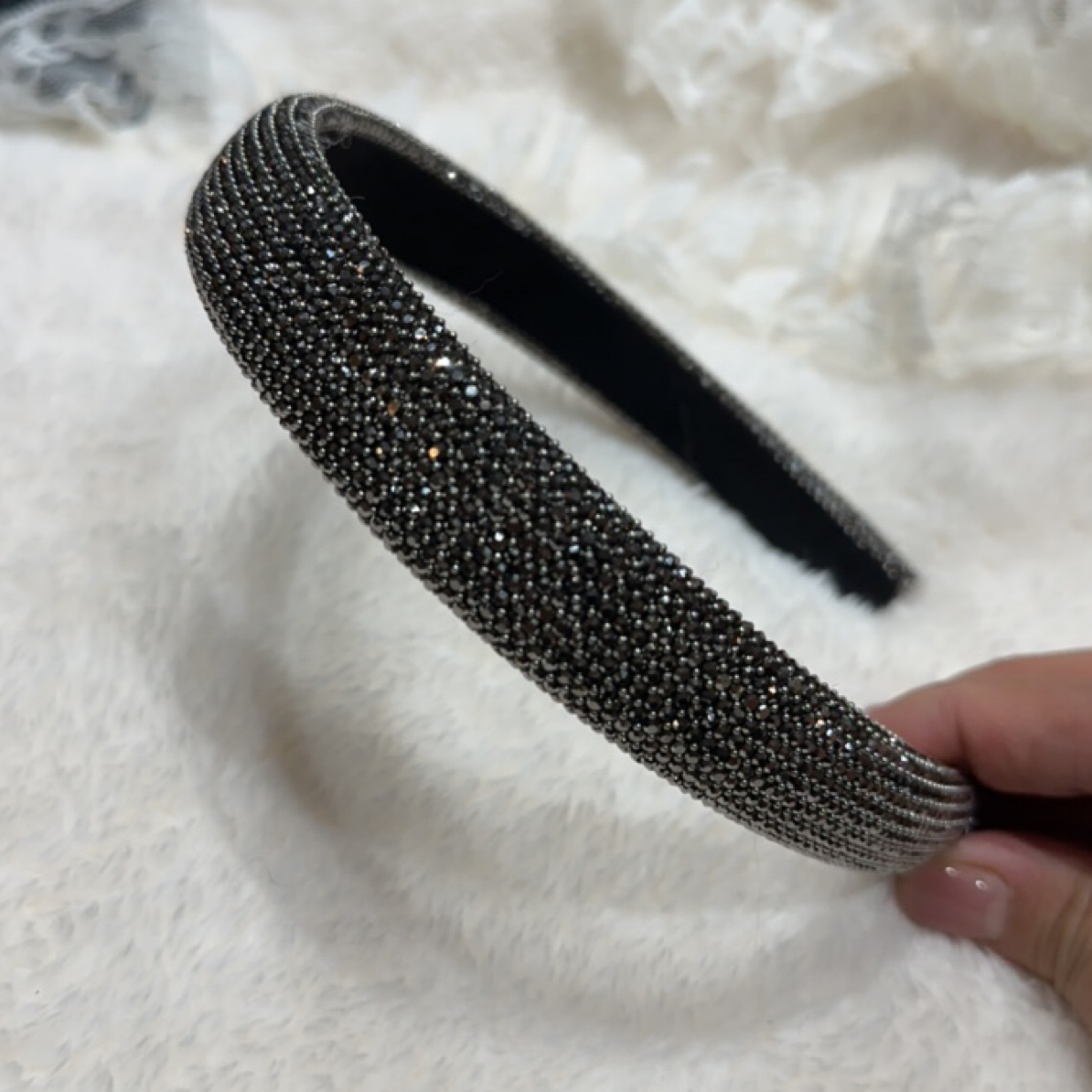 非金属满钻宽边发箍秋冬高颅顶气质百搭发饰女