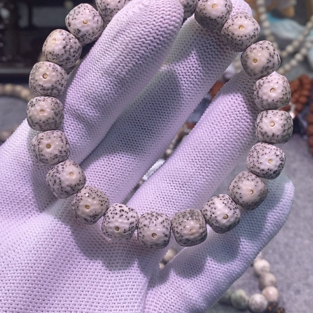 星月菩提手串青花瓷手工龙鳞星月单圈