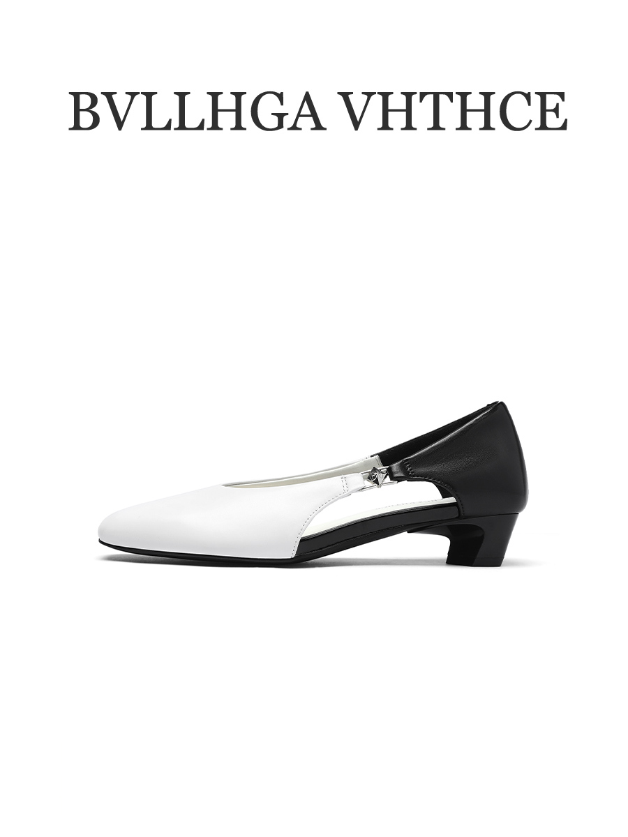 BVLLHGA VHTHCE  新款侧空法式玛丽珍方头百搭胎牛皮单鞋女 223