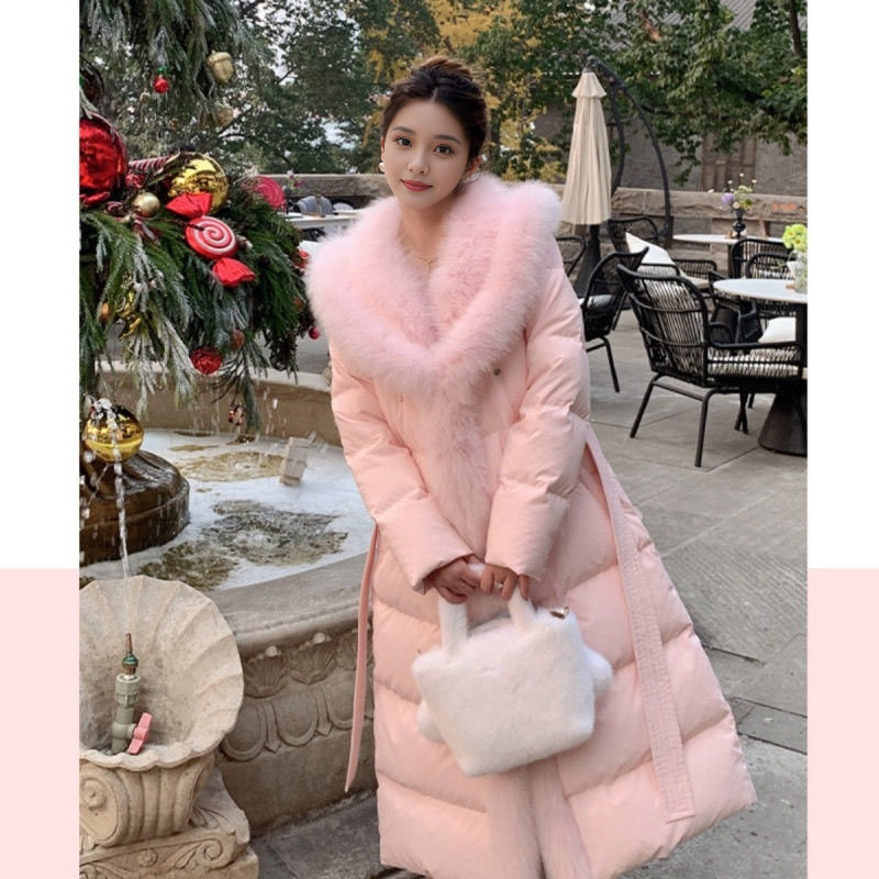 厚款长款千金风中长款白鸭绒保暖韩版宽松加厚显瘦棉衣871