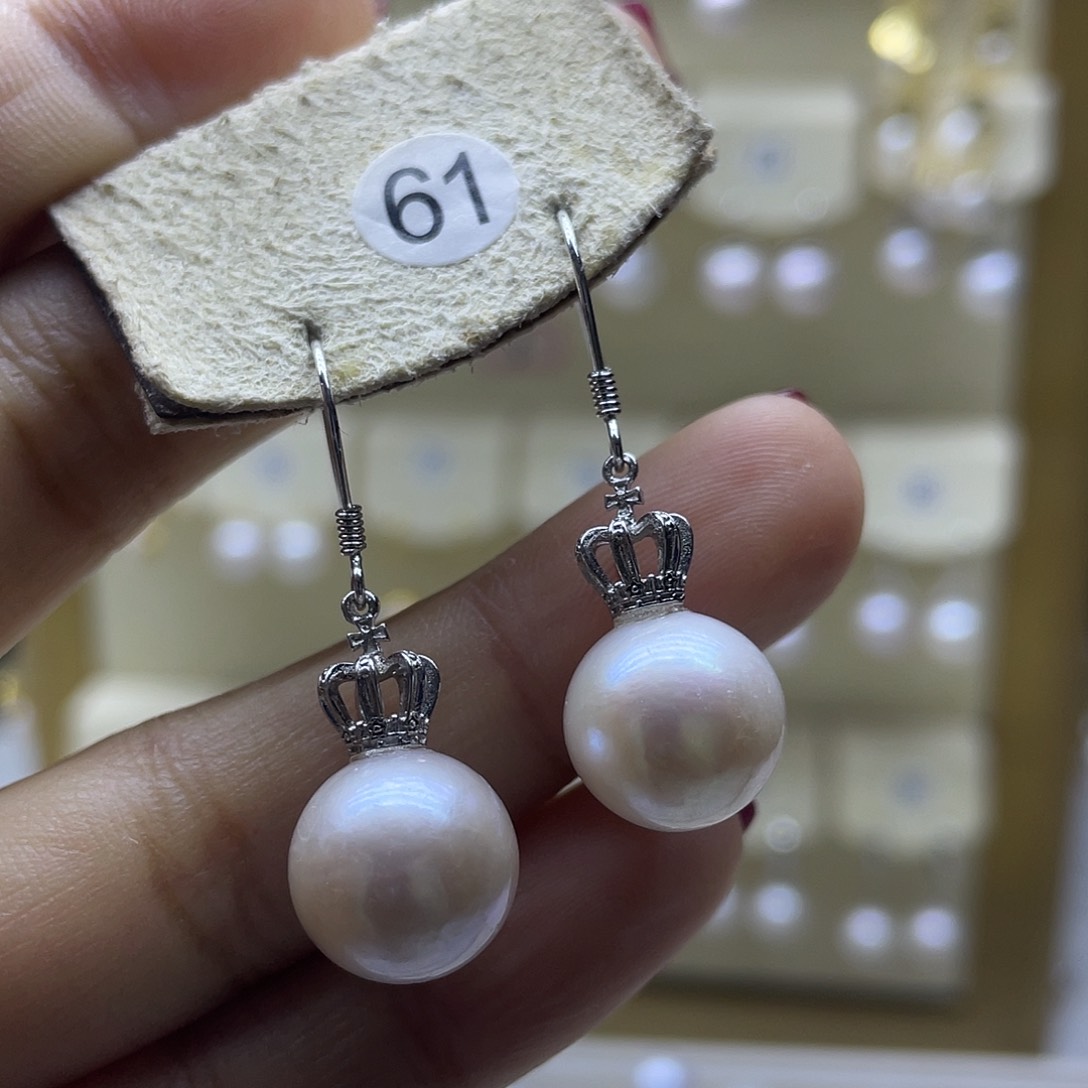 淡水珍珠耳饰银S925镶嵌