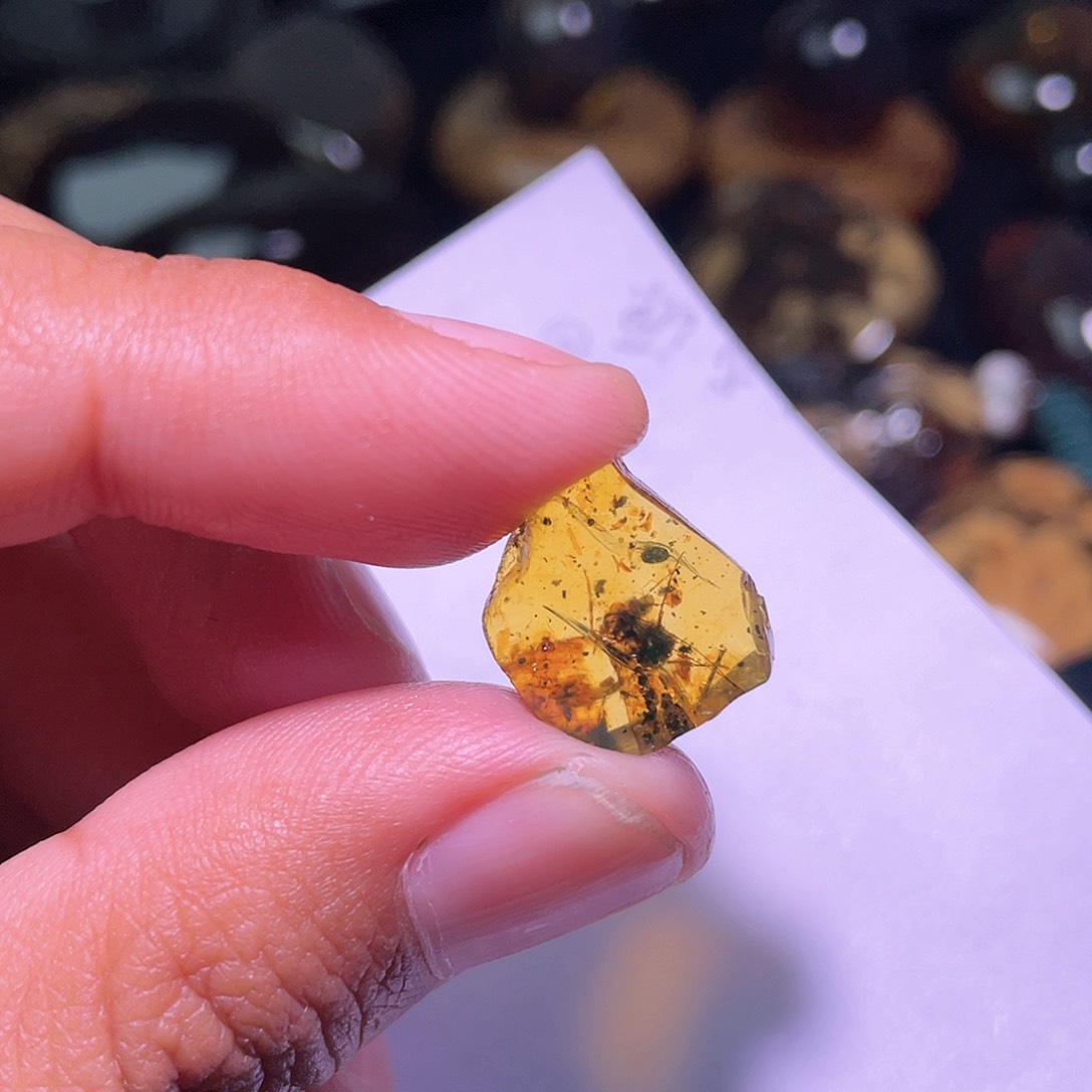 琥珀裸石未镶嵌，