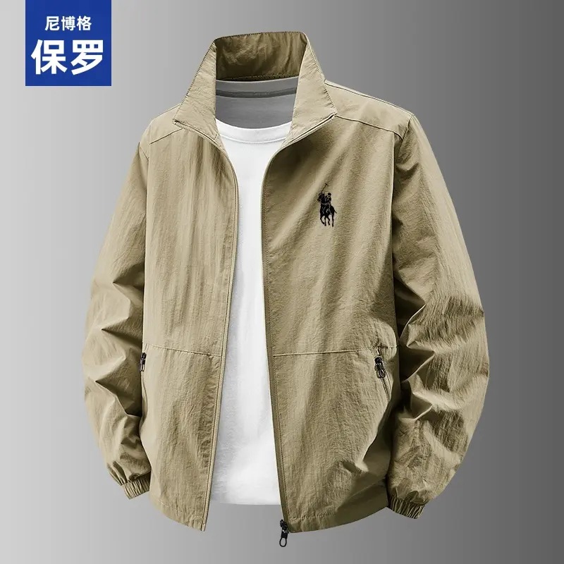 青年尼博格保罗春季男士夹克休闲宽松立领大码防风防水时尚潮流外