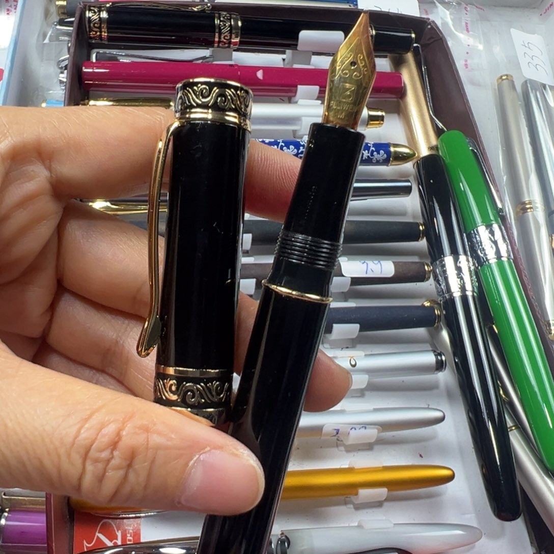 便携式富利文2085黑色旋帽35大尖全铜可用墨囊m尖