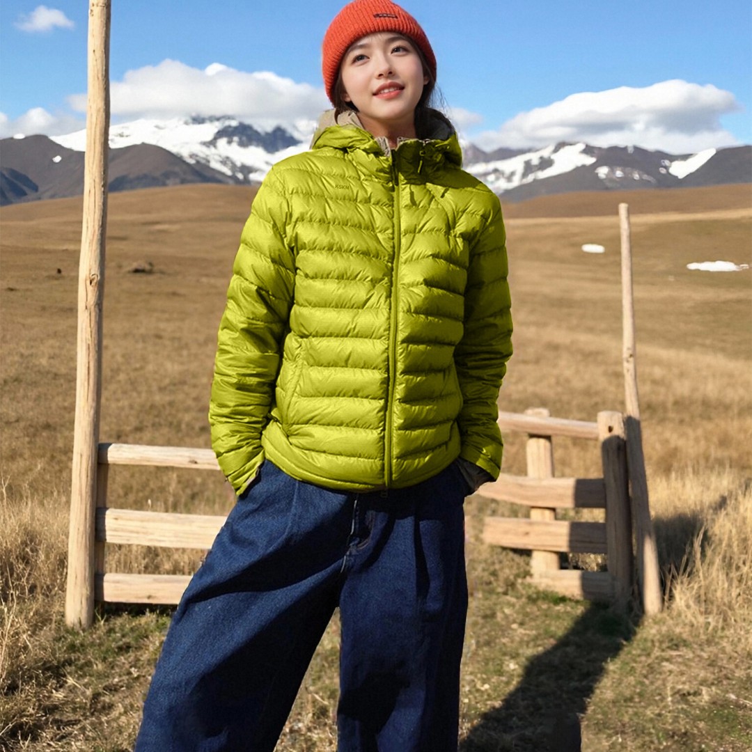 LDAB草绿排骨羽绒服女款2025新款冬季轻薄保暖外穿高级感内胆外套