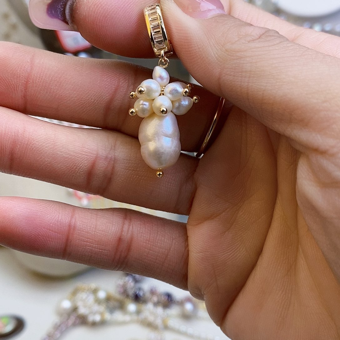 淡水珍珠颈饰银S925镶嵌