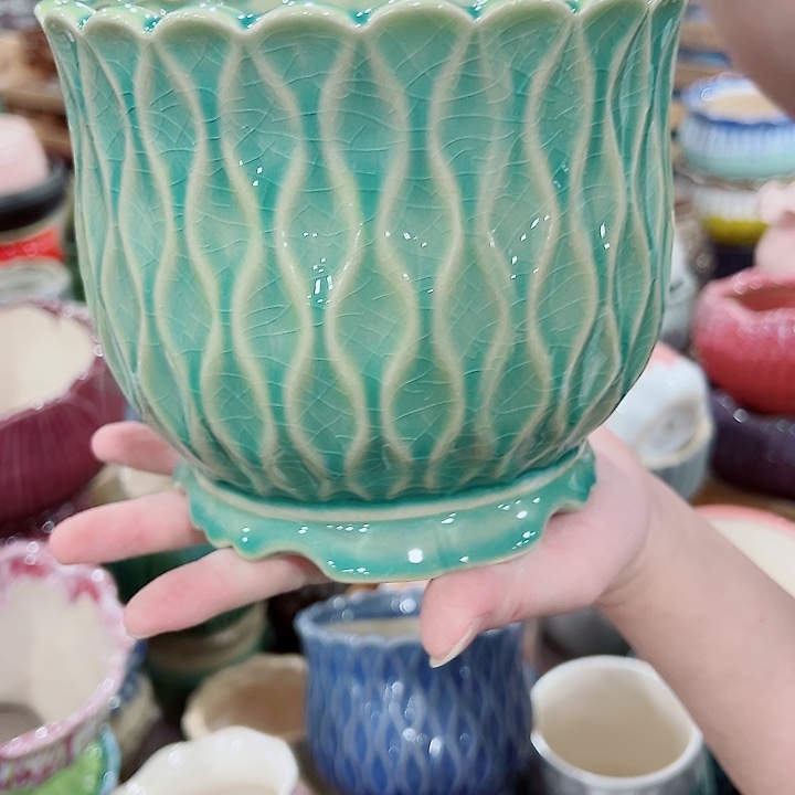 有孔，凑单福利满10元发货陶瓷多肉花盆！