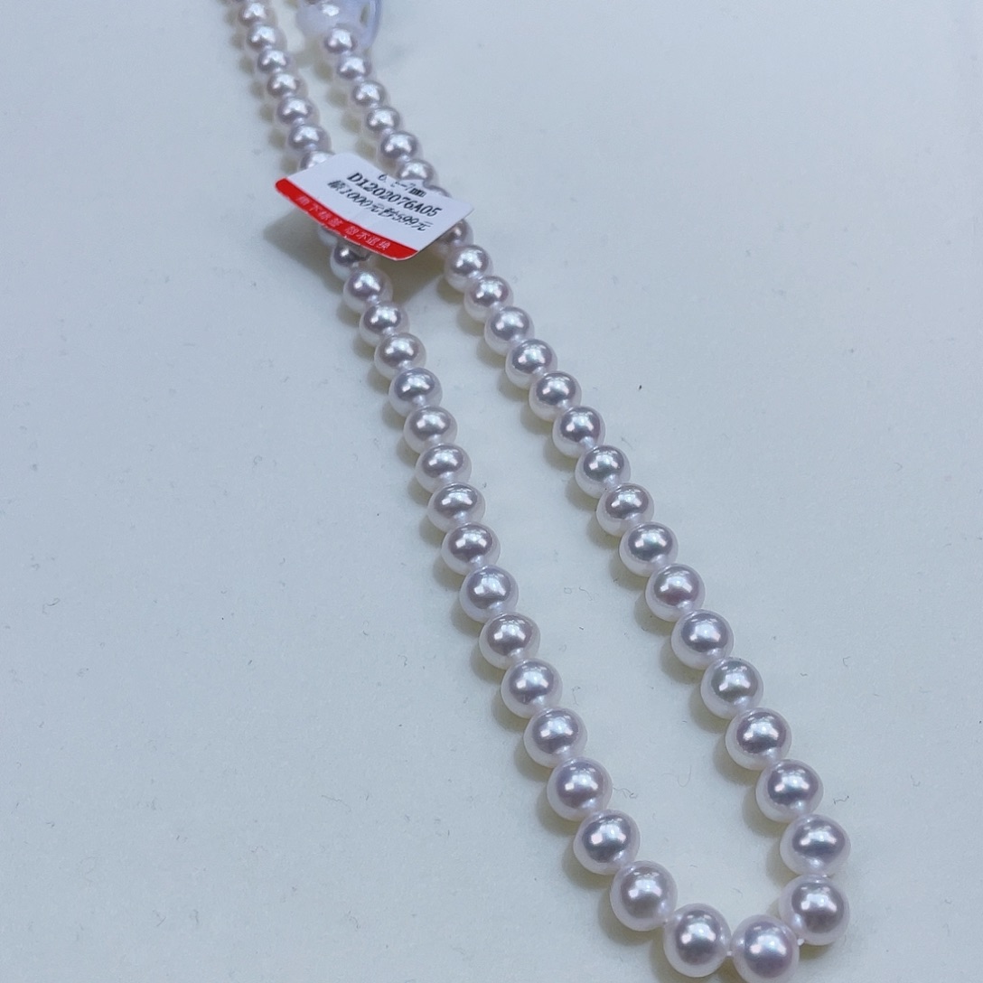 淡水珍珠颈饰银S925镶嵌6.5/7巨透亮冷白无核无暇