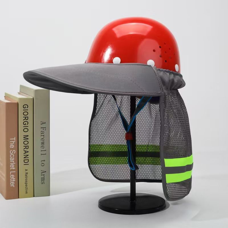 夏季可拆卸鸭舌透气防晒遮阳帽工地建筑户外劳保网格安全帽防晒帽