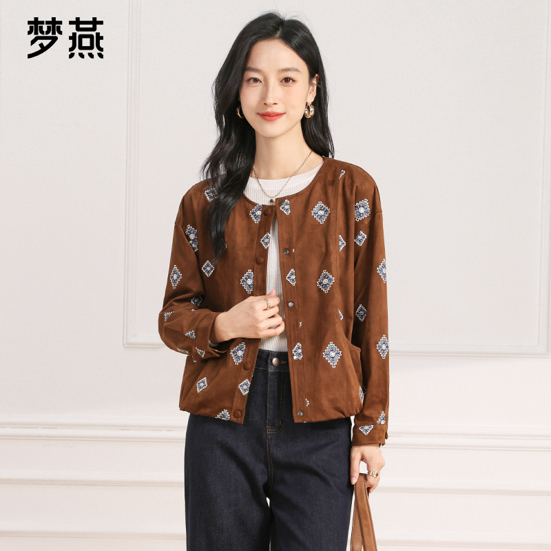 梦燕春秋女款慵懒风长袖休闲百搭气质大方时尚宽松外套AA08B5010