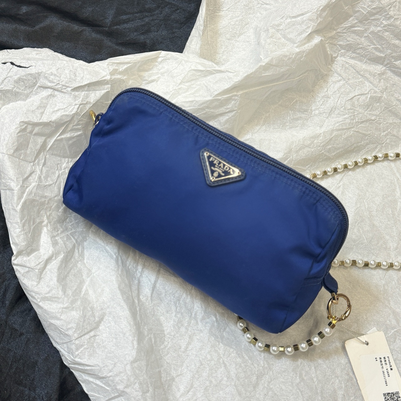 95新 Prada/普拉达 QCprada蓝色洗漱包4320216