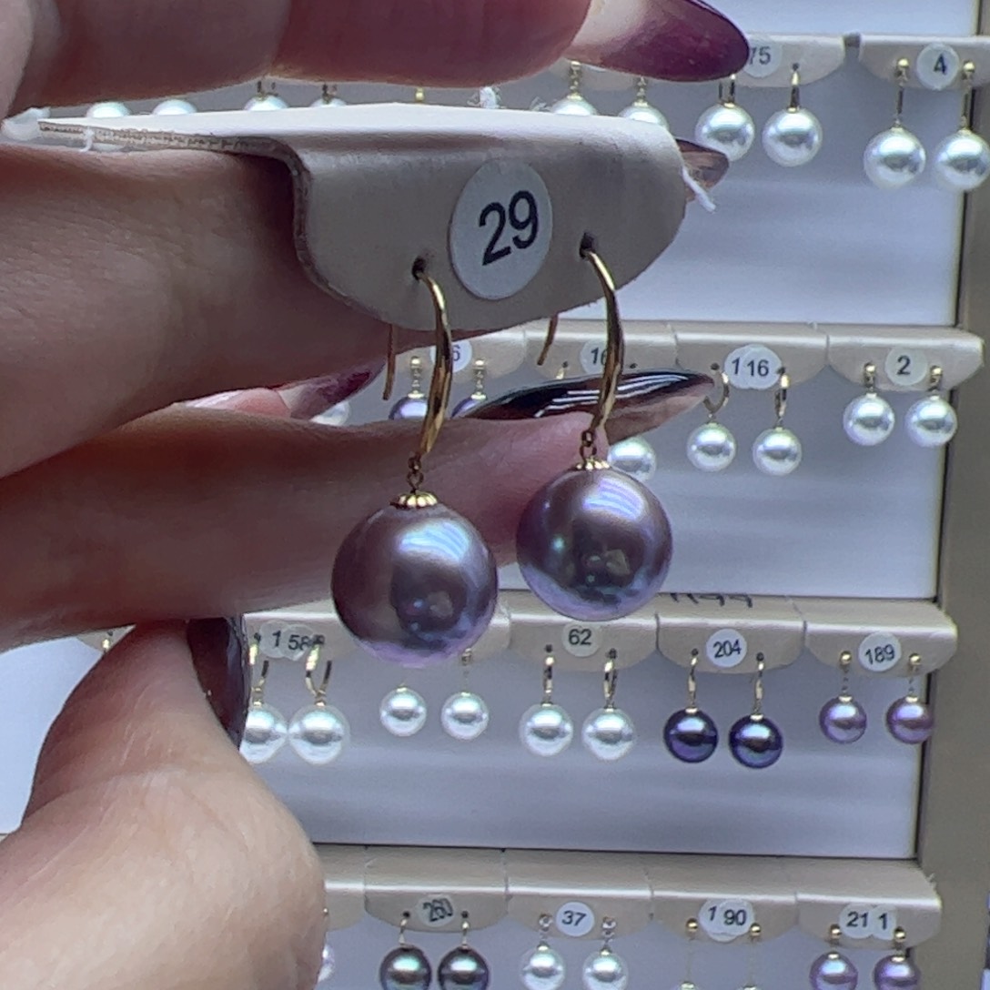 淡水珍珠耳饰18K金镶嵌