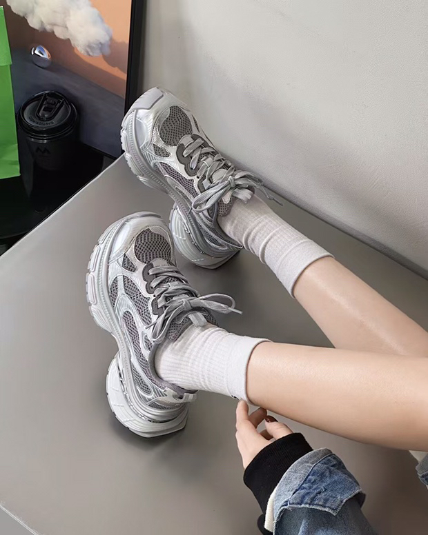 银色老爹鞋女2025新款春季高级感运动鞋子厚底轻便休闲鞋透气百搭