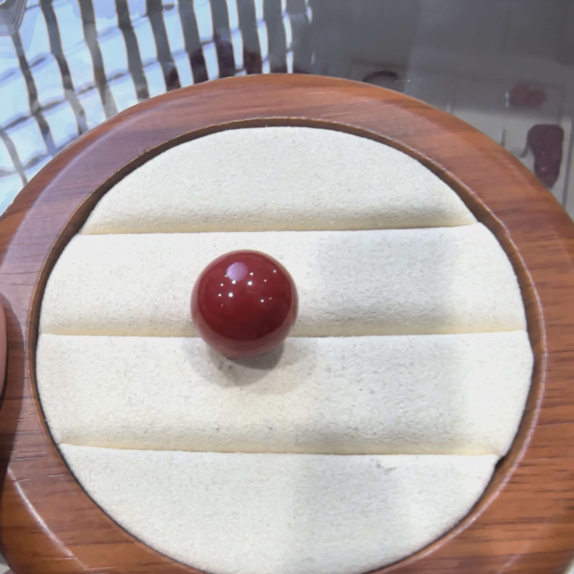 纯天然红珊瑚圆珠单颗14.8mm左右