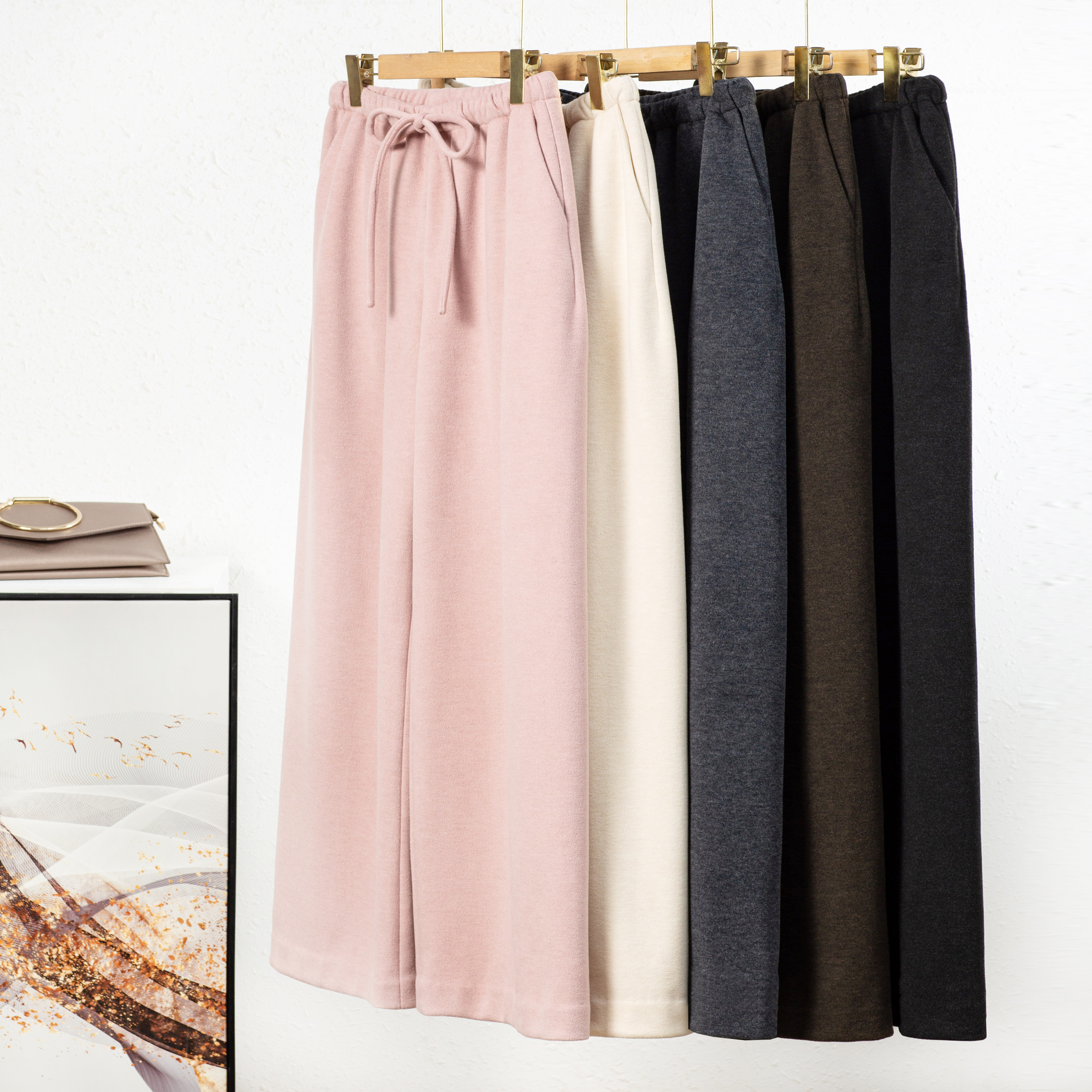 丝绒裤新款女阔腿直筒休闲裤春秋显瘦百搭神裤超垂感25105