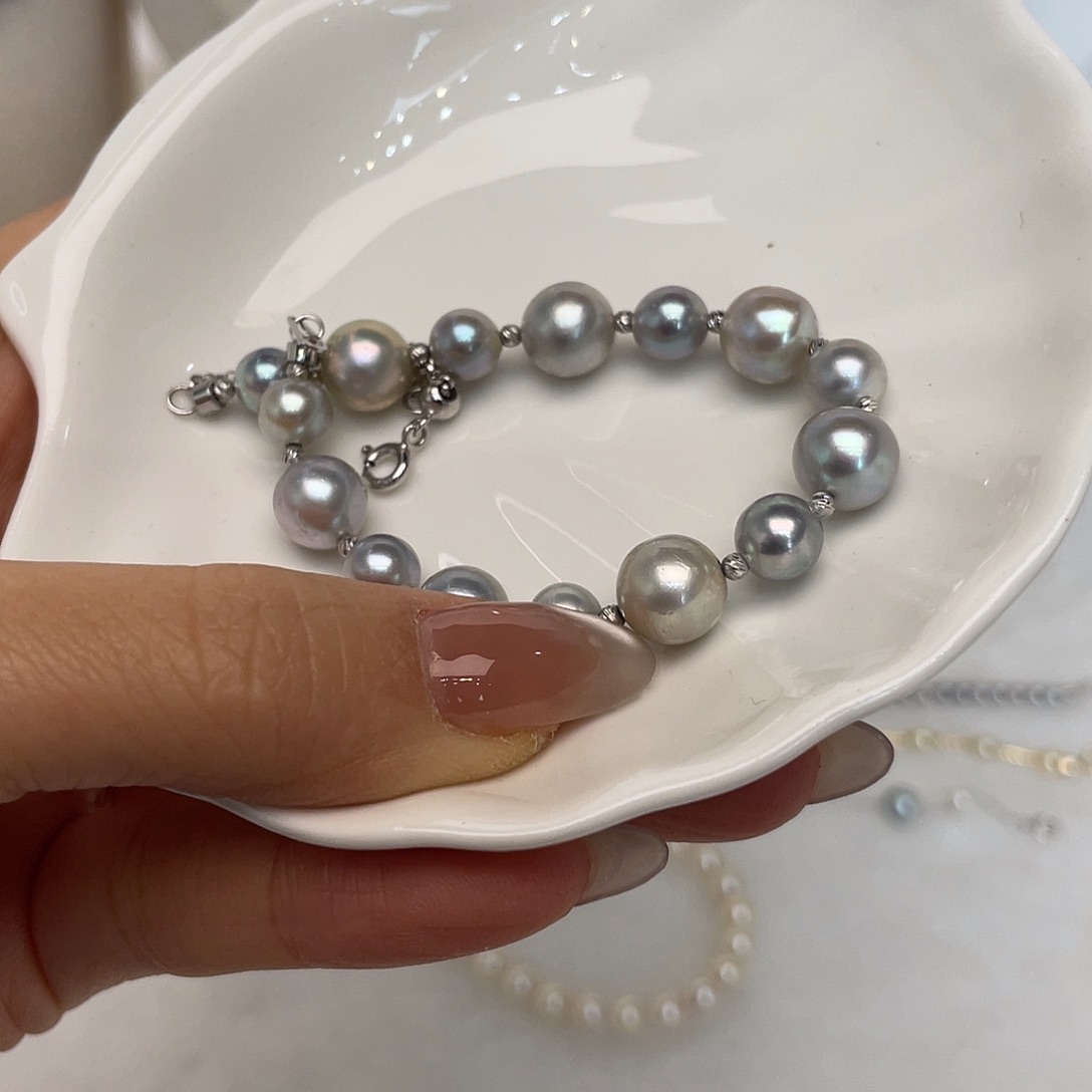 手绳海水珍珠银S925镶嵌