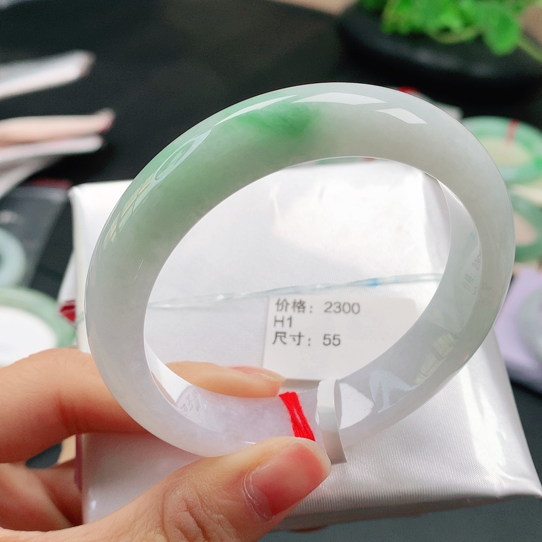 翡翠手镯未镶嵌天然翡翠手镯54.8