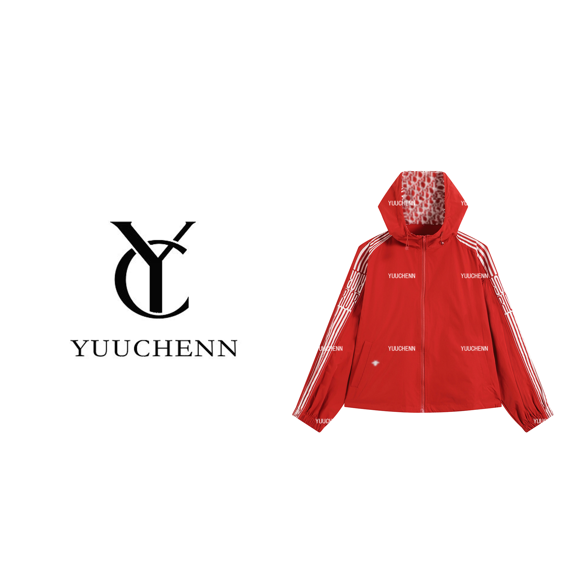 YUUCHENN常规款透气宽松连帽女装短外套中长款时尚立领W61738