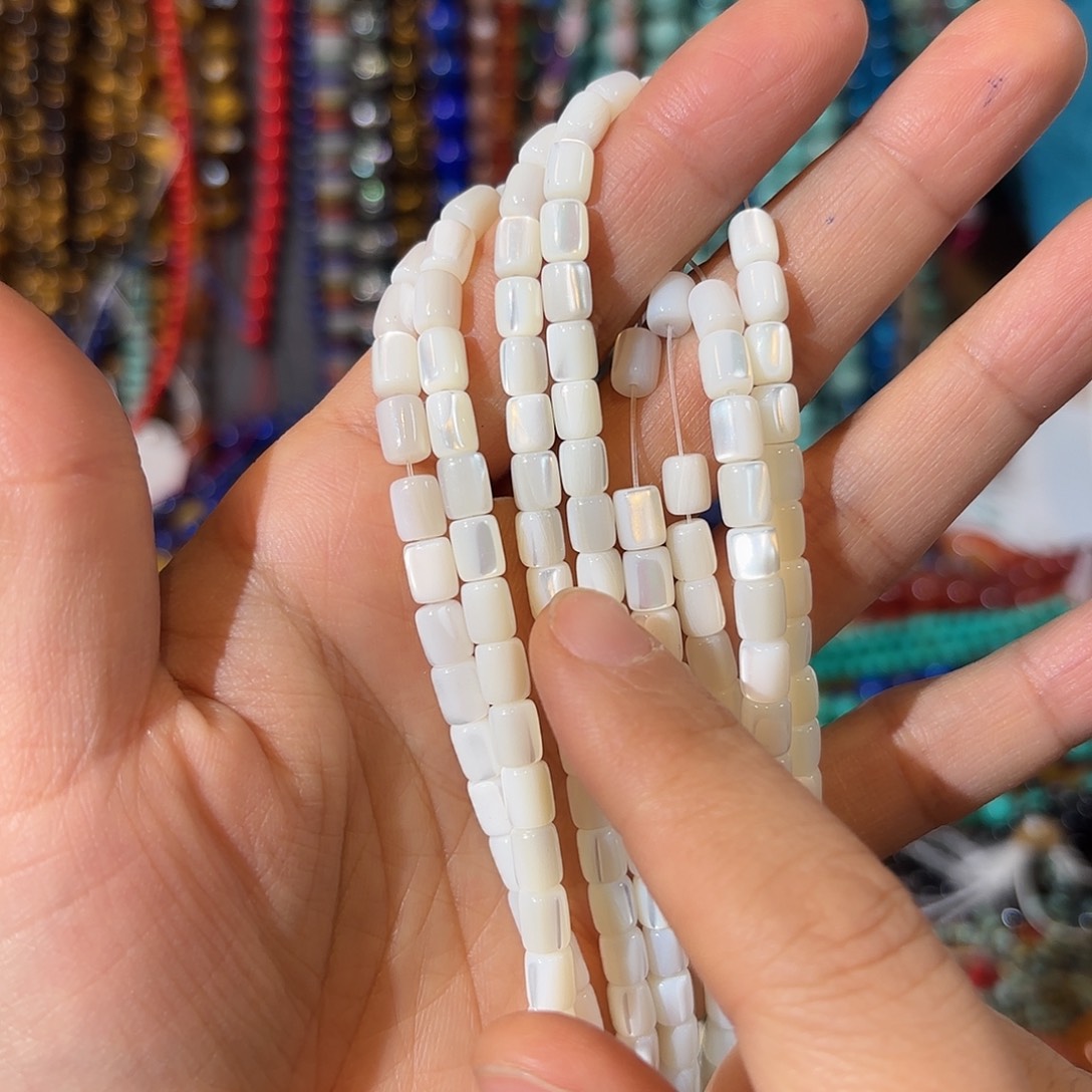 玛瑙/玉髓银S925镀金镶嵌珠宝半成品贝壳4-5一条