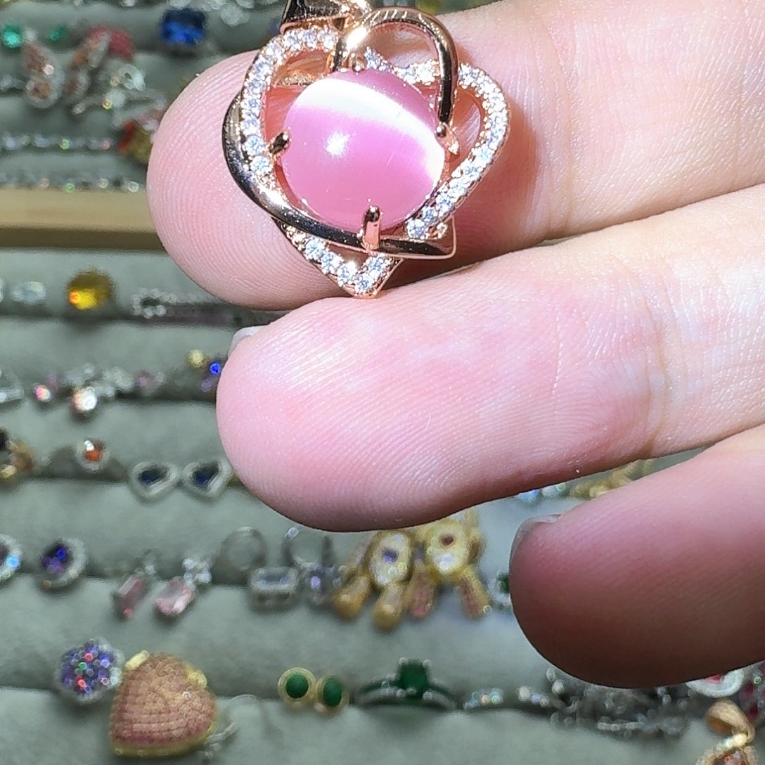 托帕石戒指银S925镶嵌