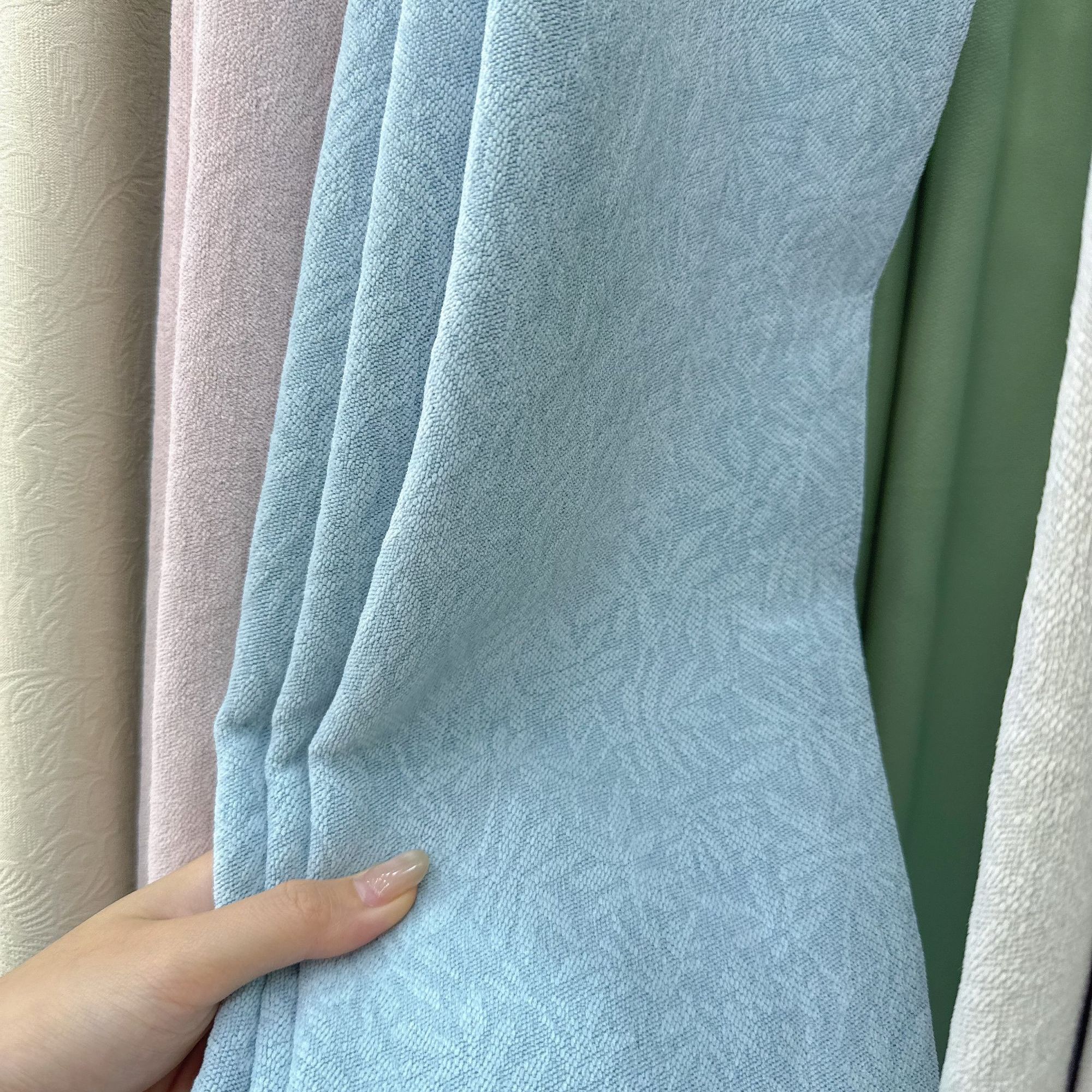 双面绒感提花遮光成品窗帘加高3.3自建房