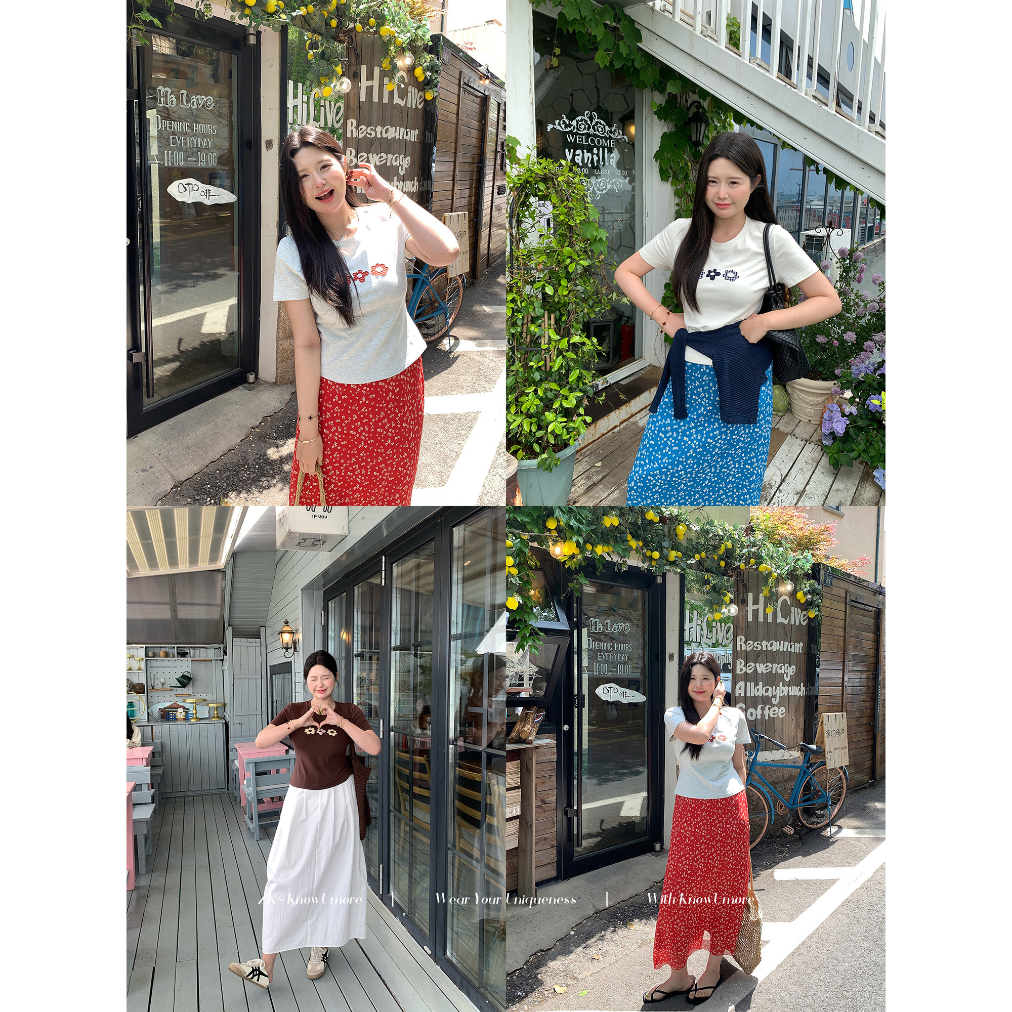 知葵微胖定制【小花T】夏季洋气减龄正肩短袖T恤12251T4745