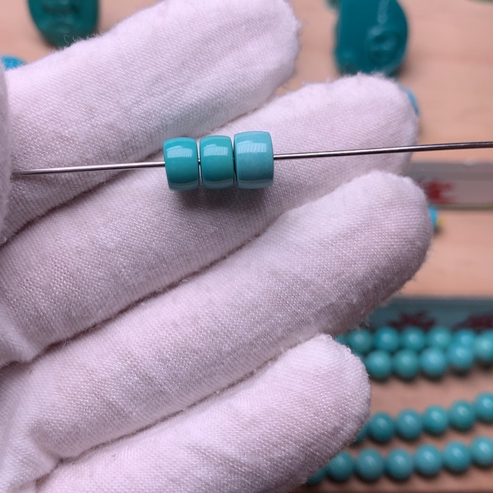 绿松石三连6.9-7.4未镶嵌