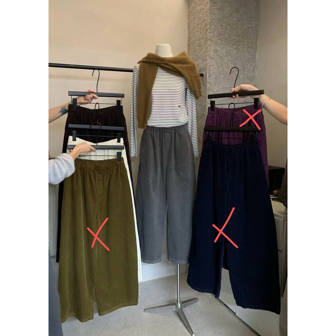 abow@83006 韩系简约百搭设计师潮牌高腰显瘦休闲裤