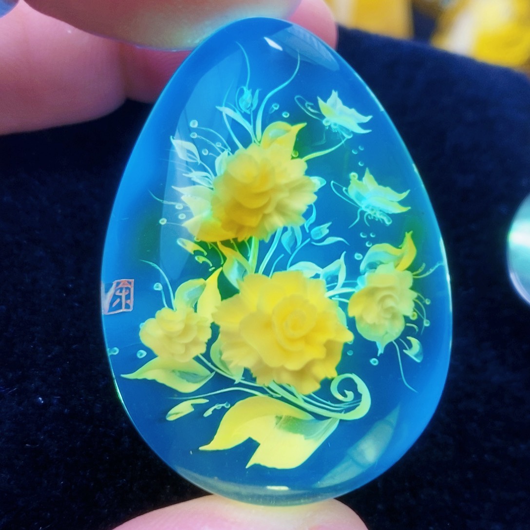 【闪购商品】金珀颈饰未镶嵌琥珀阴雕