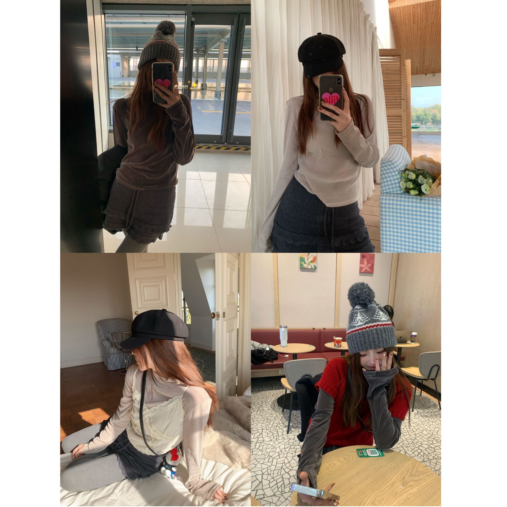 【OneMinute】韩系休闲ins感秋冬丝绒叠穿打底t 两色