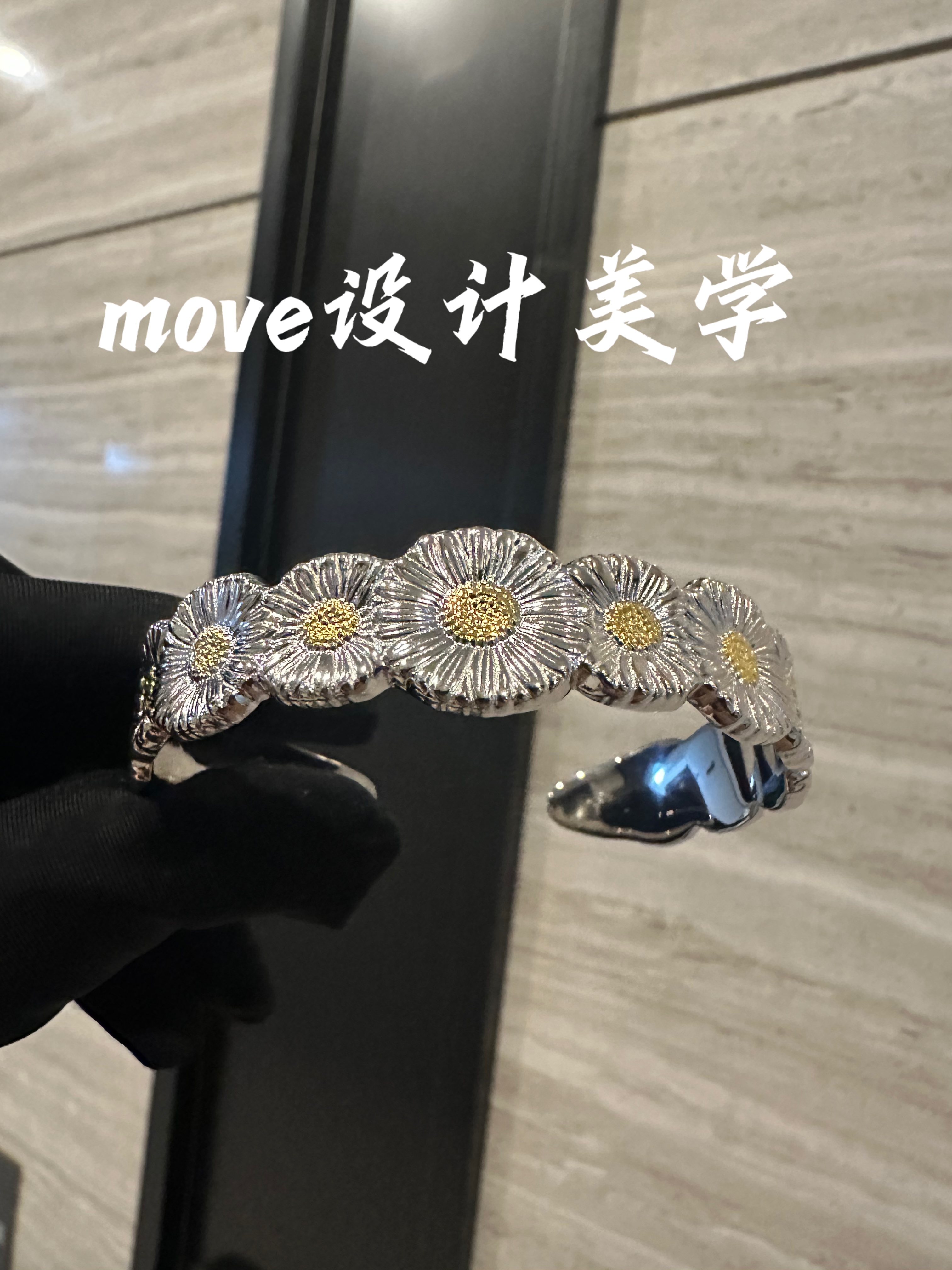 925银手镯 【雏菊】重工手镯气质简约复古