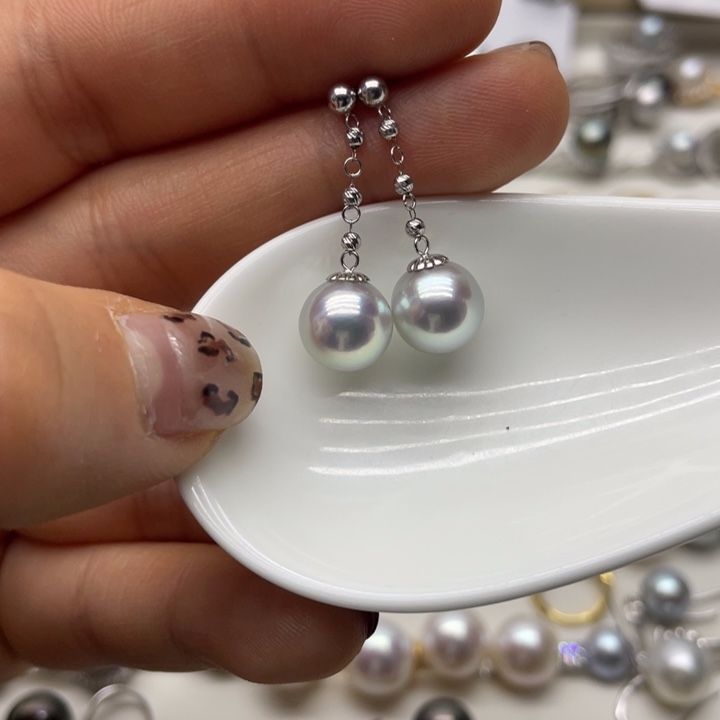 海水珍珠耳饰18K金镶嵌