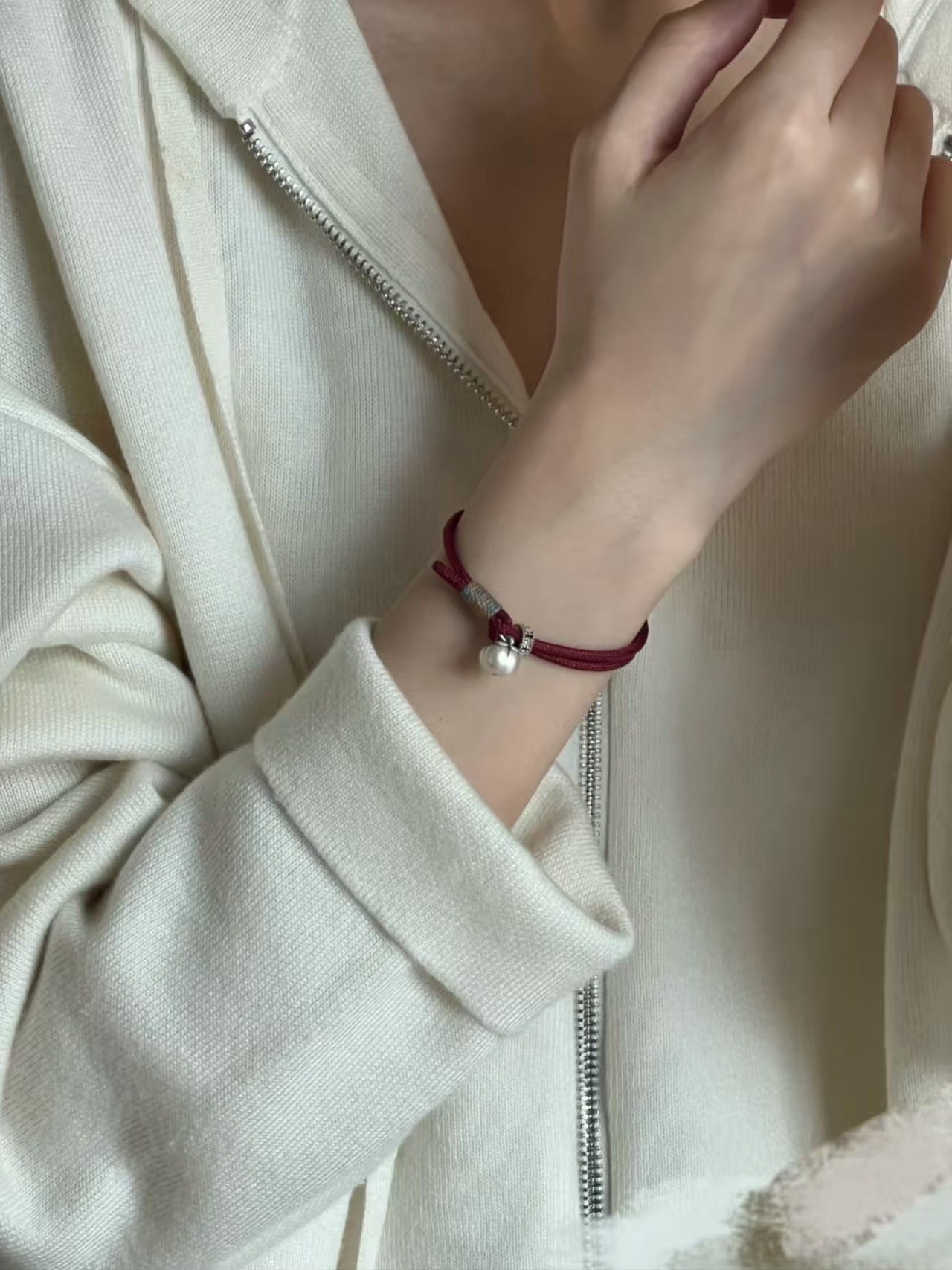 足银手链 小柿子手链 柿子红绳手链 柿柿如意手工编织手绳