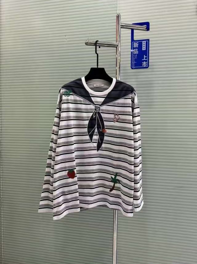 778印花海军领条纹T恤