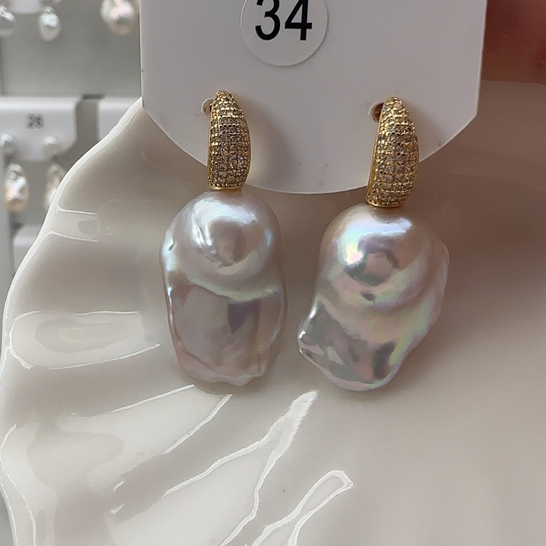 银S925镶嵌淡水珍珠耳饰文**儿