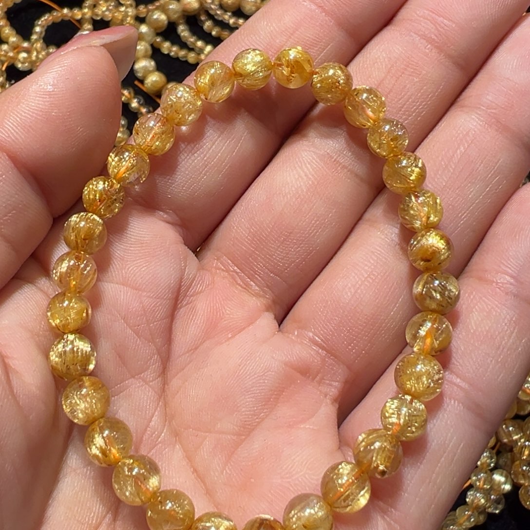 水晶手串未镶嵌牛*发晶手串