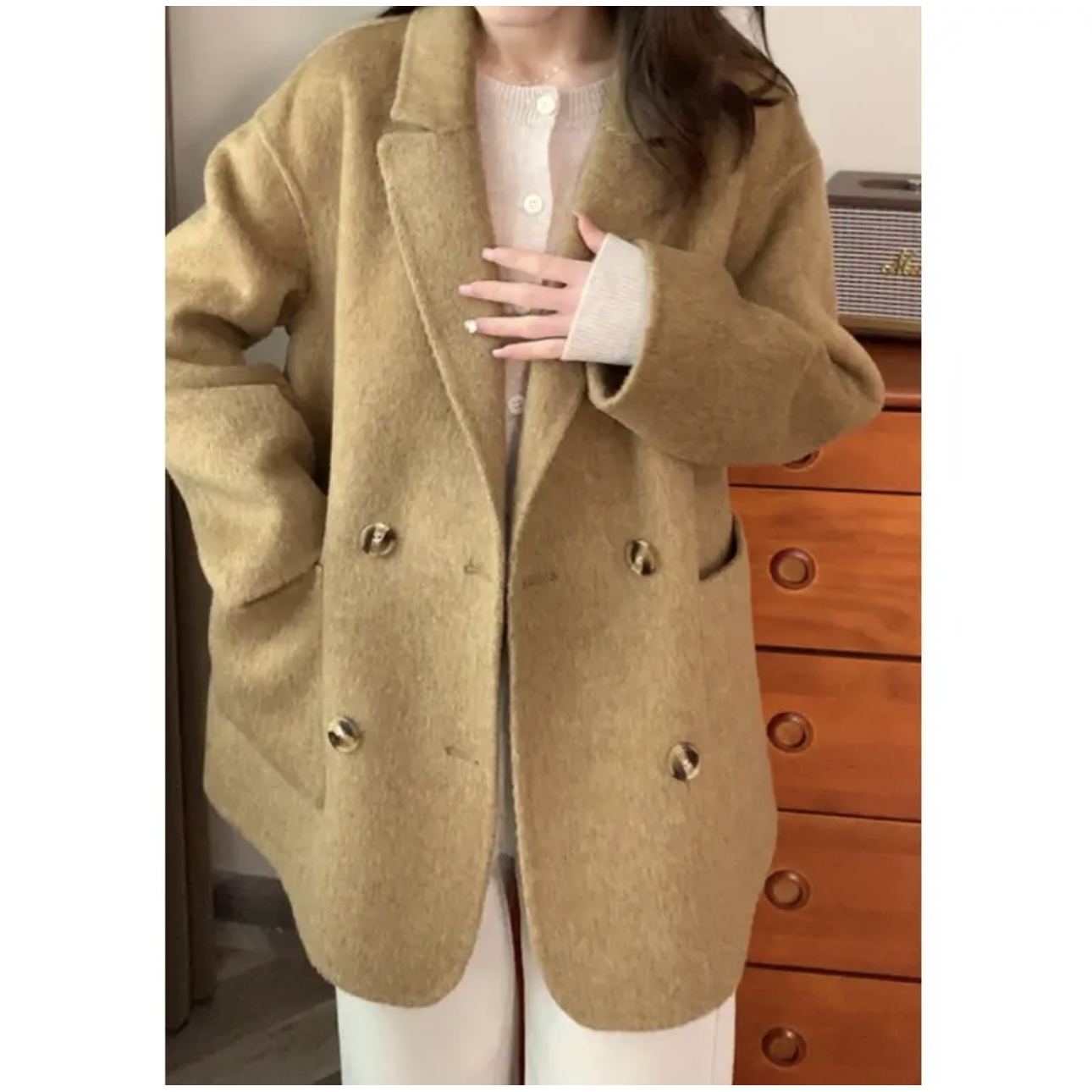 秋冬纯羊毛双面羊绒大衣女人气爆款2024年新款毛呢外套呢子大衣