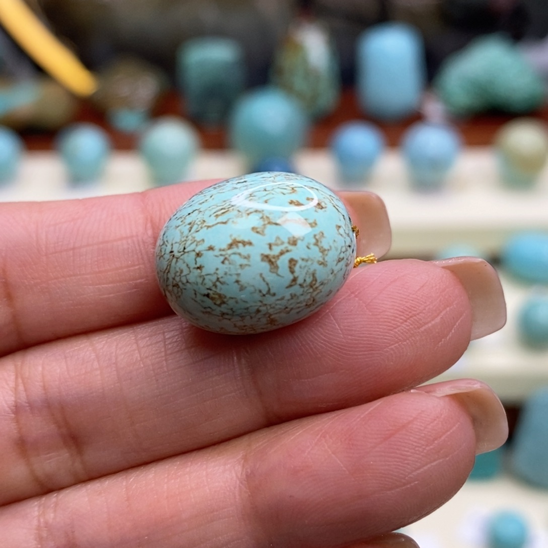 绿松石未镶嵌珠宝奇石13.6×17.7