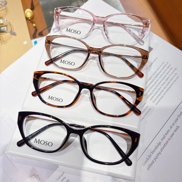 女款复古框猫眼中大框设计显脸小近视可配度数