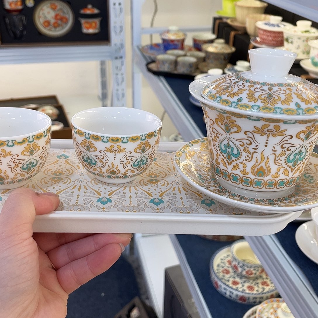 陶景德陶瓷盖碗茶具