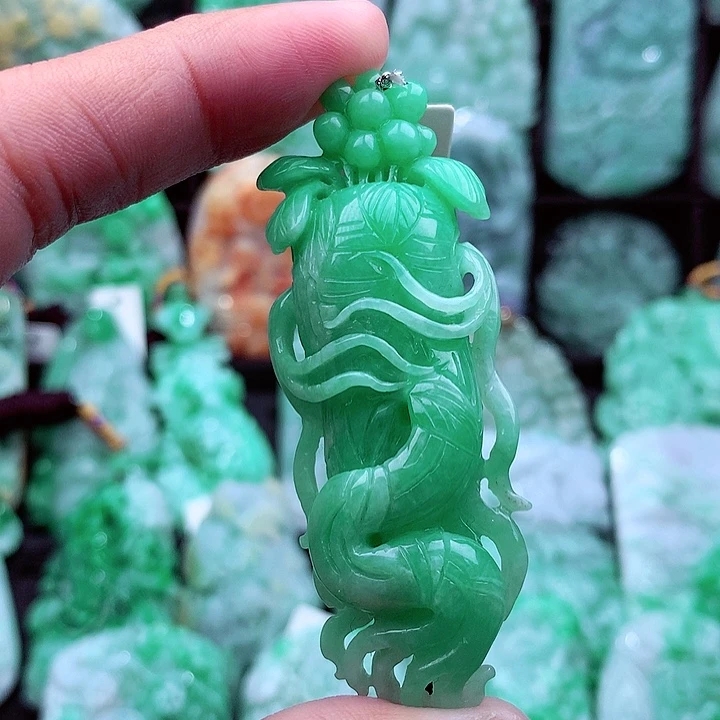 天然A货翡翠人参