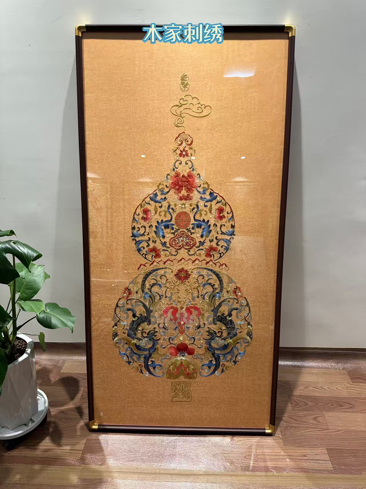 【福禄葫芦】高端织锦绣装饰画新中式竖版挂画客厅过道走廊轻奢挂画