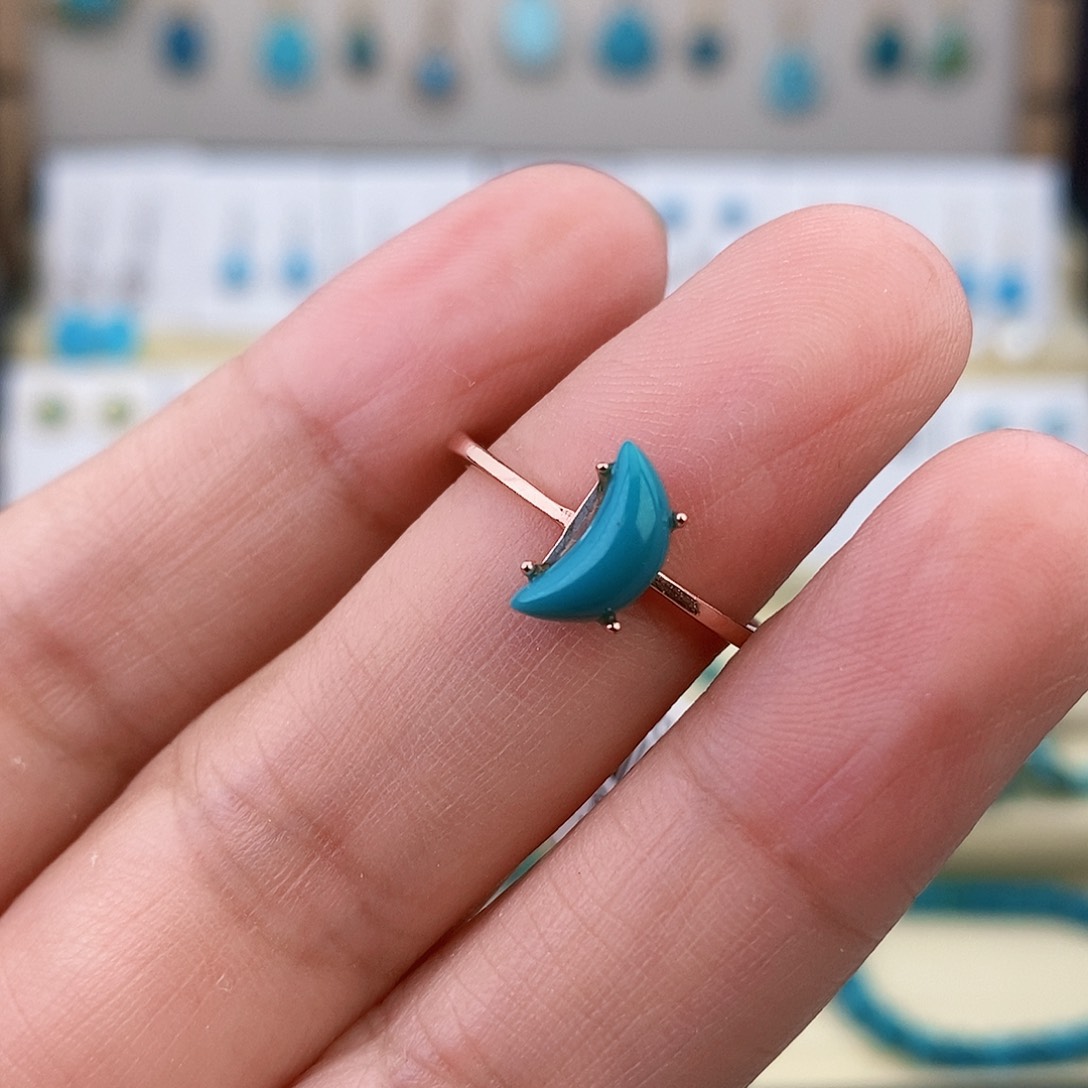 绿松石银S925镶嵌戒指