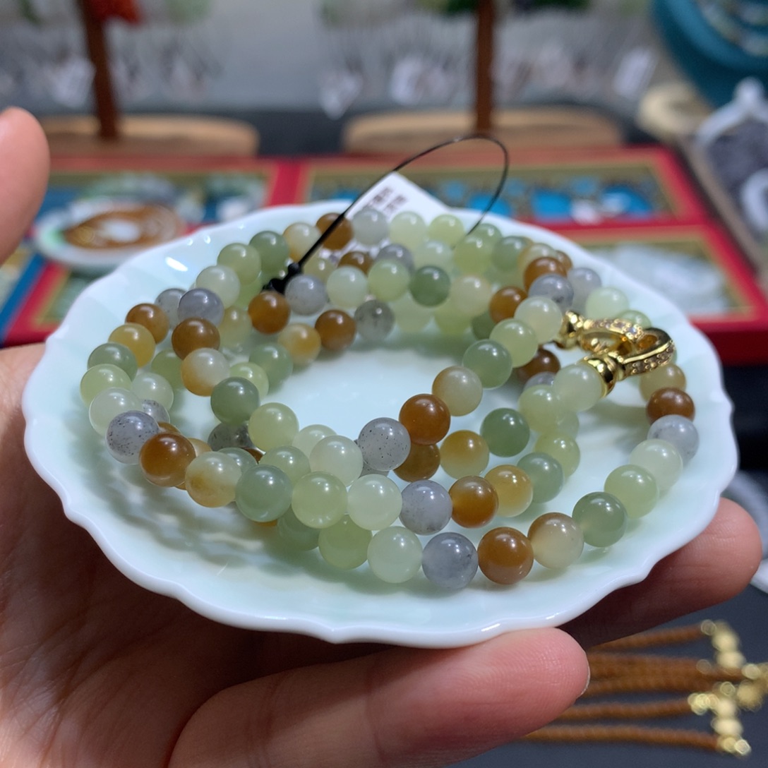 和田玉手链未镶嵌新疆若羌楼兰多宝